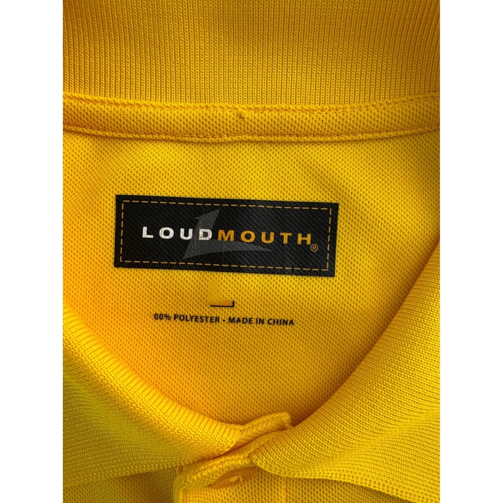 Loudmouth‎ Golf Polo Shirt Mens Yellow Short Sleeve Embroidered Logo Size L - Picture 6 of 16
